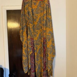 Paisley Print Yellow Shawl